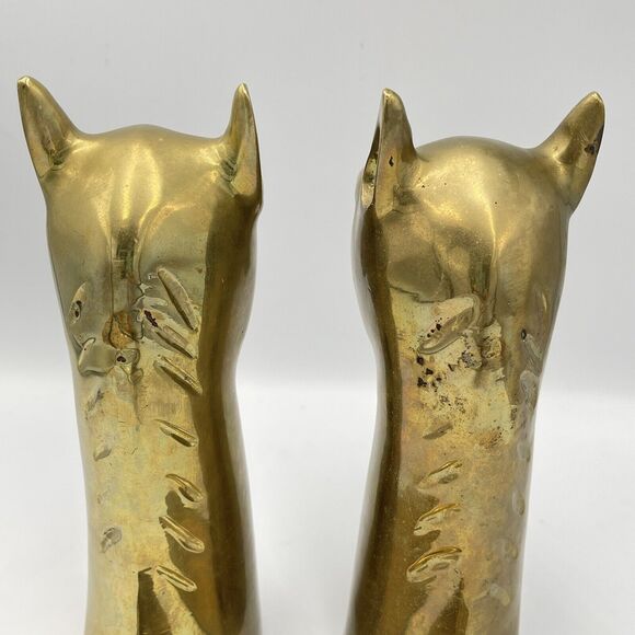 Solid Brass Vintage MCM Camel Bookends Spain SARREID LTD Retro Sphinx 9" - Picture 8 of 9